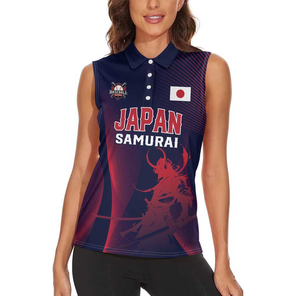 Custom Baseball Japan Women Sleeveless Polo Shirt Japan Samurai Go Champions