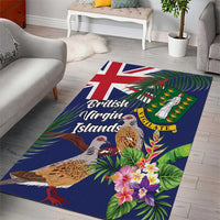 British Virgin Islands Area Rug Two Turtle Doves Tropical Flowers