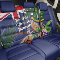 British Virgin Islands Back Car Seat Cover Two Turtle Doves Tropical Flowers