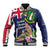 Personalised British Virgin Islands Baseball Jacket Two Turtle Doves Tropical Flowers