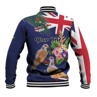 Personalised British Virgin Islands Baseball Jacket Two Turtle Doves Tropical Flowers