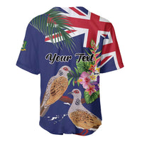 Personalised British Virgin Islands Baseball Jersey Two Turtle Doves Tropical Flowers