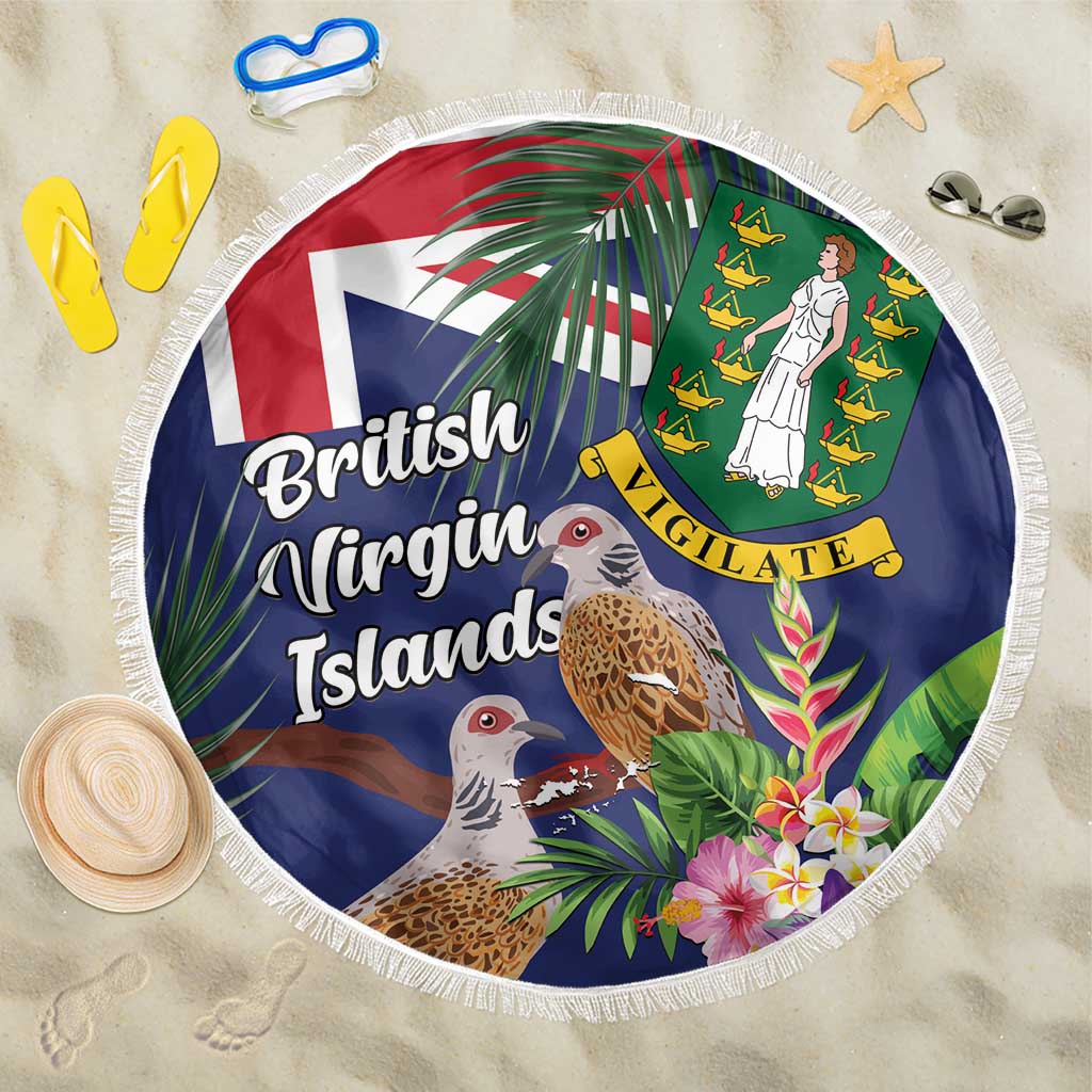 British Virgin Islands Beach Blanket Two Turtle Doves Tropical Flowers