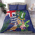 British Virgin Islands Bedding Set Two Turtle Doves Tropical Flowers
