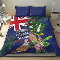 British Virgin Islands Bedding Set Two Turtle Doves Tropical Flowers