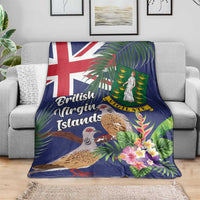 British Virgin Islands Blanket Two Turtle Doves Tropical Flowers