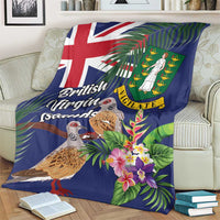 British Virgin Islands Blanket Two Turtle Doves Tropical Flowers