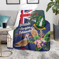 British Virgin Islands Blanket Two Turtle Doves Tropical Flowers