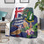 British Virgin Islands Blanket Two Turtle Doves Tropical Flowers