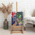 British Virgin Islands Canvas Wall Art Two Turtle Doves Tropical Flowers