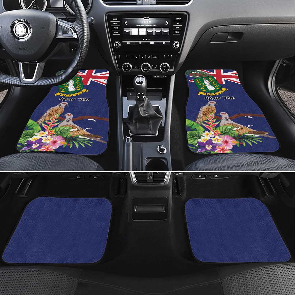 British Virgin Islands Car Mats Two Turtle Doves Tropical Flowers