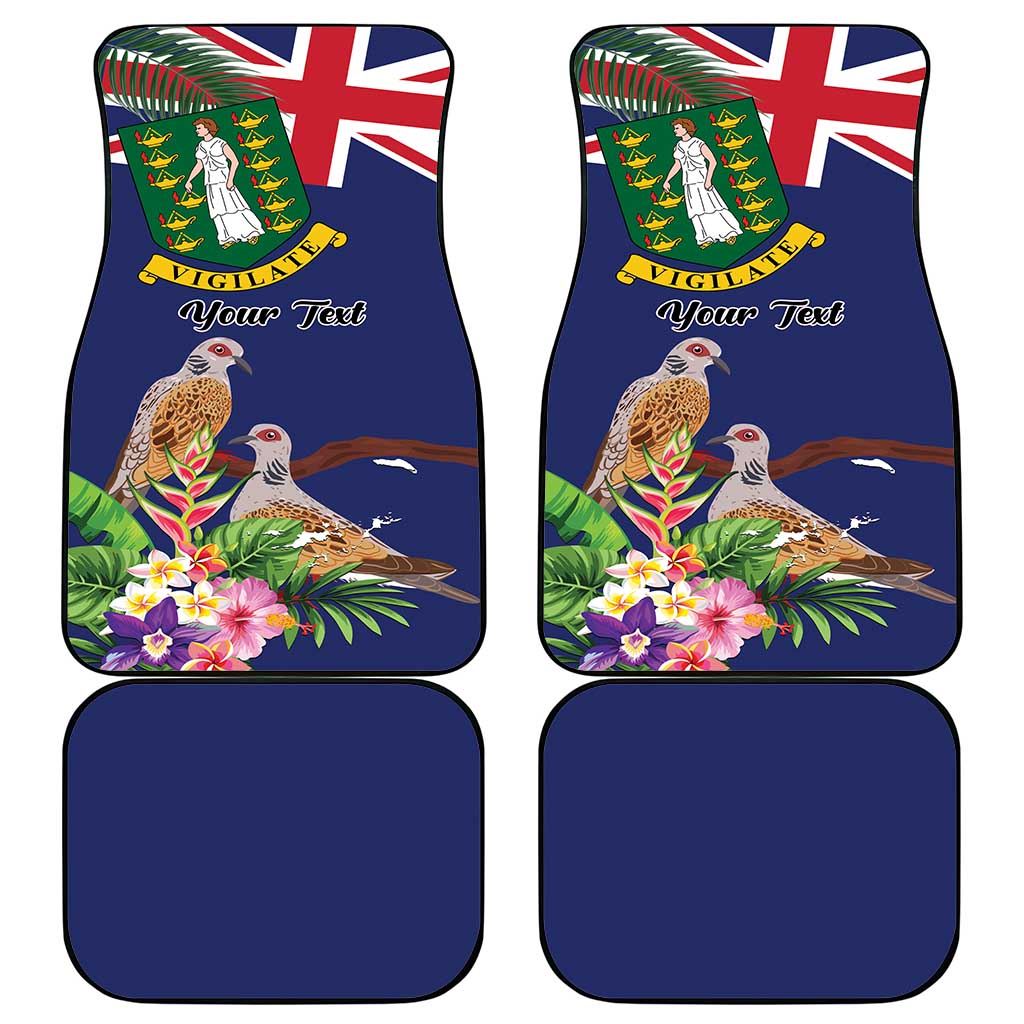 British Virgin Islands Car Mats Two Turtle Doves Tropical Flowers