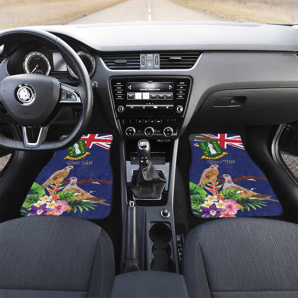 British Virgin Islands Car Mats Two Turtle Doves Tropical Flowers