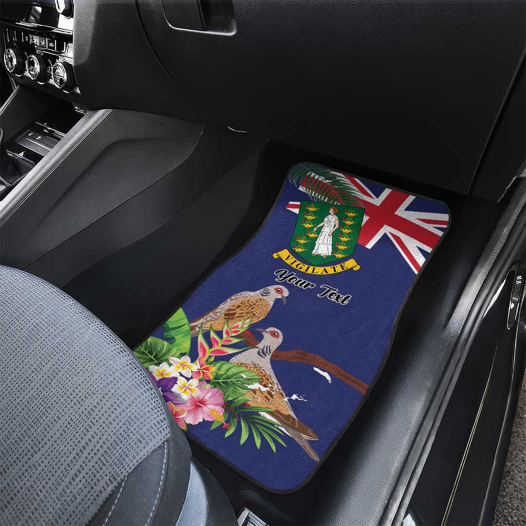 British Virgin Islands Car Mats Two Turtle Doves Tropical Flowers