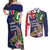 Personalised British Virgin Islands Couples Matching Off Shoulder Maxi Dress and Long Sleeve Button Shirt Two Turtle Doves Tropical Flowers
