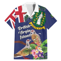 Personalised British Virgin Islands Family Matching Mermaid Dress and Hawaiian Shirt Two Turtle Doves Tropical Flowers