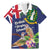 Personalised British Virgin Islands Family Matching Mermaid Dress and Hawaiian Shirt Two Turtle Doves Tropical Flowers