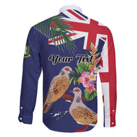 Personalised British Virgin Islands Family Matching Mermaid Dress and Hawaiian Shirt Two Turtle Doves Tropical Flowers