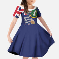 Personalised British Virgin Islands Family Matching Off The Shoulder Long Sleeve Dress and Hawaiian Shirt Two Turtle Doves Tropical Flowers