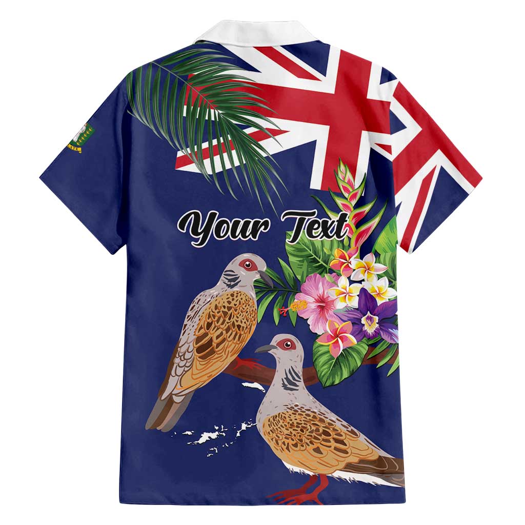 Personalised British Virgin Islands Family Matching Off Shoulder Maxi Dress and Hawaiian Shirt Two Turtle Doves Tropical Flowers