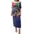 Personalised British Virgin Islands Family Matching Puletasi and Hawaiian Shirt Two Turtle Doves Tropical Flowers