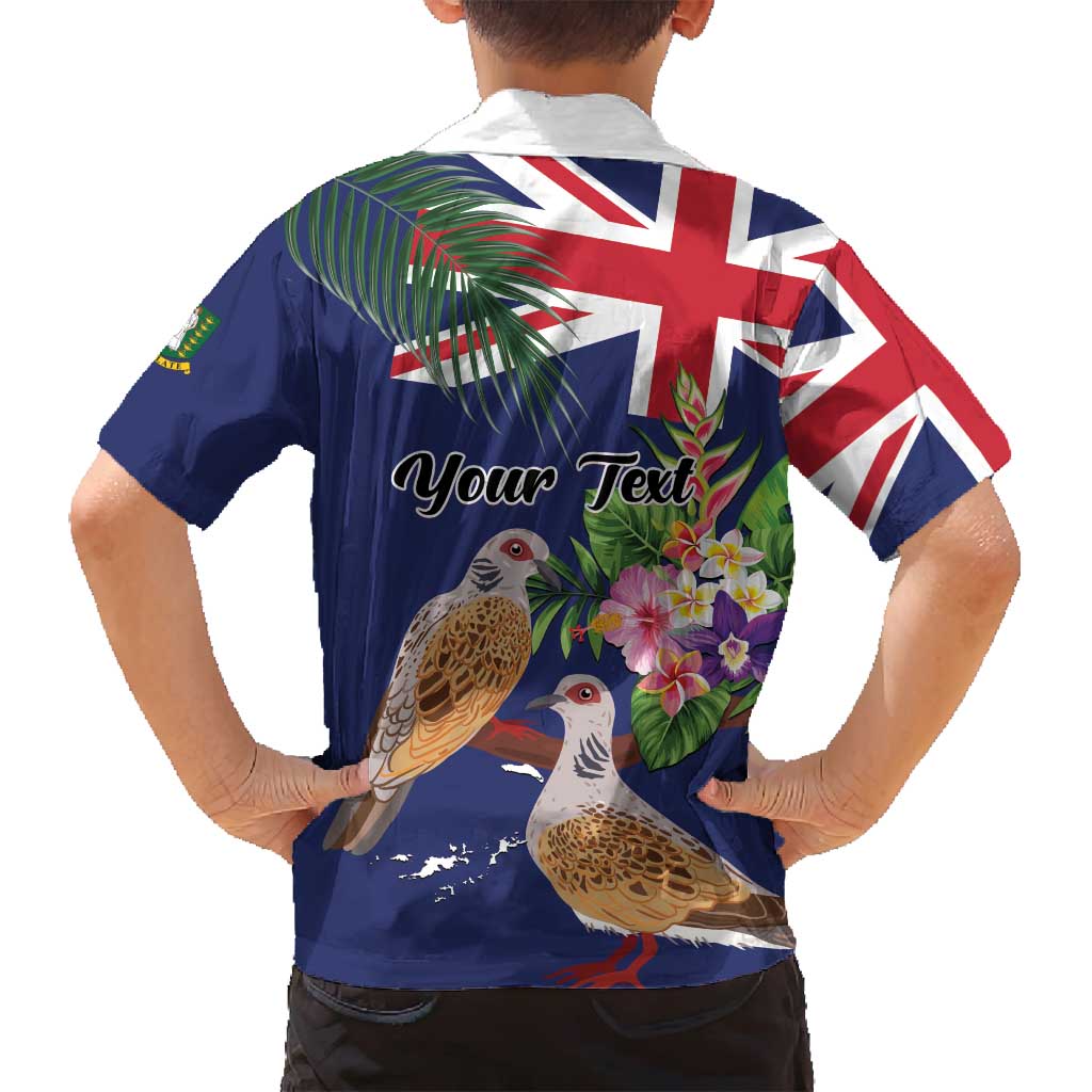 Personalised British Virgin Islands Family Matching Tank Maxi Dress and Hawaiian Shirt Two Turtle Doves Tropical Flowers