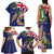 Personalised British Virgin Islands Family Matching Tank Maxi Dress and Hawaiian Shirt Two Turtle Doves Tropical Flowers