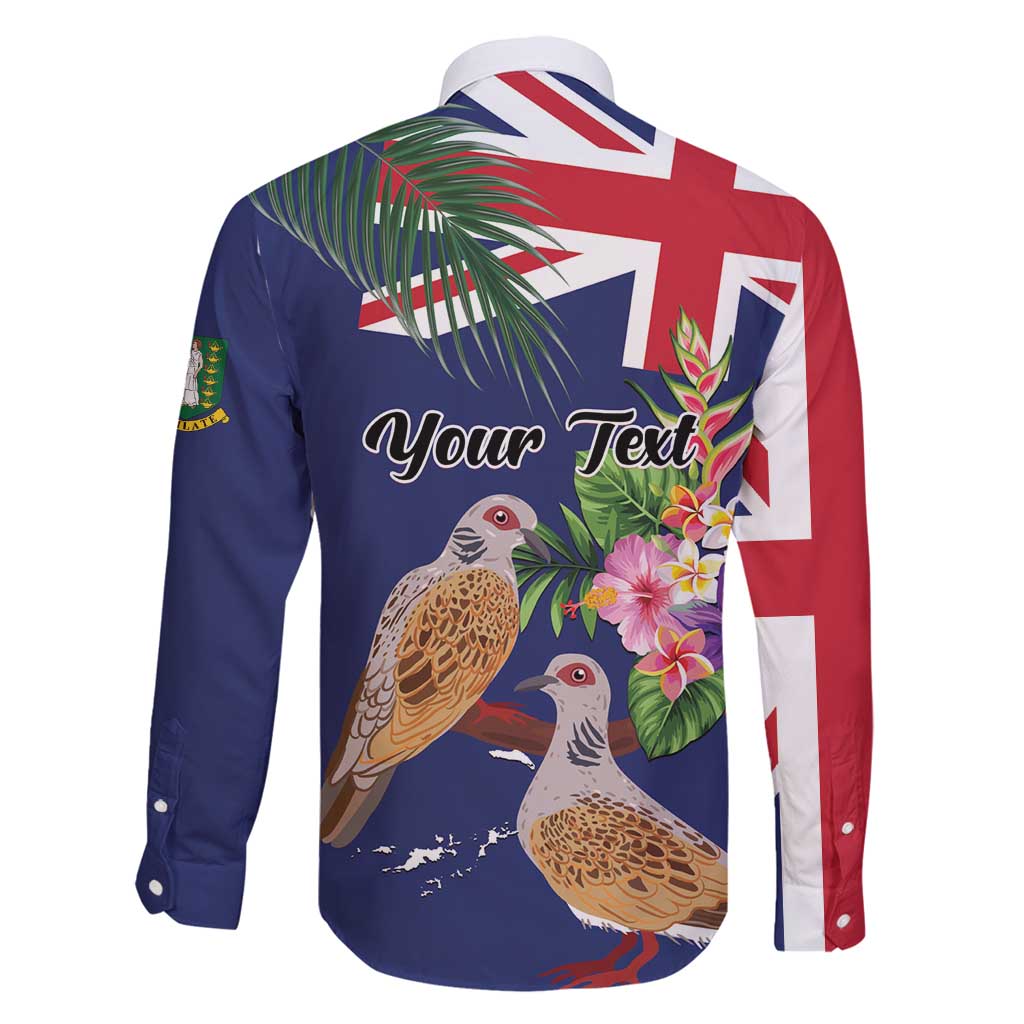 Personalised British Virgin Islands Family Matching Tank Maxi Dress and Hawaiian Shirt Two Turtle Doves Tropical Flowers