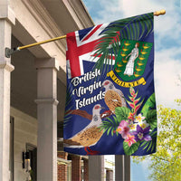 British Virgin Islands Garden Flag Two Turtle Doves Tropical Flowers