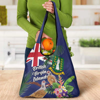 British Virgin Islands Grocery Bag Two Turtle Doves Tropical Flowers