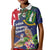 Personalised British Virgin Islands Kid Polo Shirt Two Turtle Doves Tropical Flowers