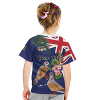 Personalised British Virgin Islands Kid T Shirt Two Turtle Doves Tropical Flowers