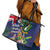 British Virgin Islands Leather Tote Bag Two Turtle Doves Tropical Flowers