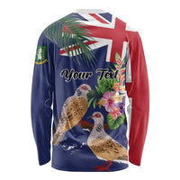 Personalised British Virgin Islands Long Sleeve Shirt Two Turtle Doves Tropical Flowers