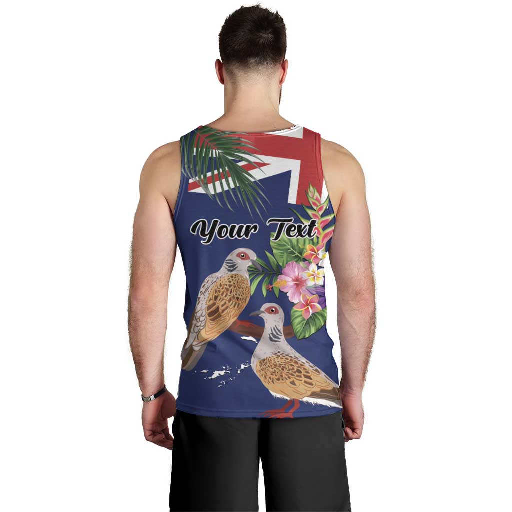 Personalised British Virgin Islands Men Tank Top Two Turtle Doves Tropical Flowers