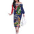Personalised British Virgin Islands Off The Shoulder Long Sleeve Dress Two Turtle Doves Tropical Flowers