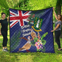 British Virgin Islands Quilt Two Turtle Doves Tropical Flowers