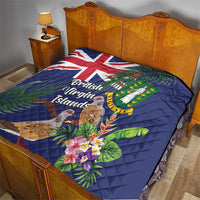 British Virgin Islands Quilt Two Turtle Doves Tropical Flowers