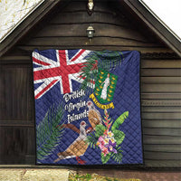 British Virgin Islands Quilt Two Turtle Doves Tropical Flowers