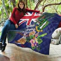 British Virgin Islands Quilt Two Turtle Doves Tropical Flowers