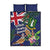 British Virgin Islands Quilt Bed Set Two Turtle Doves Tropical Flowers