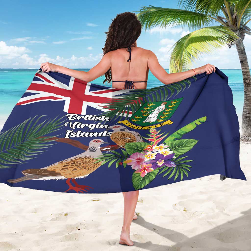 British Virgin Islands Sarong Two Turtle Doves Tropical Flowers