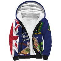 Personalised British Virgin Islands Sherpa Hoodie Two Turtle Doves Tropical Flowers