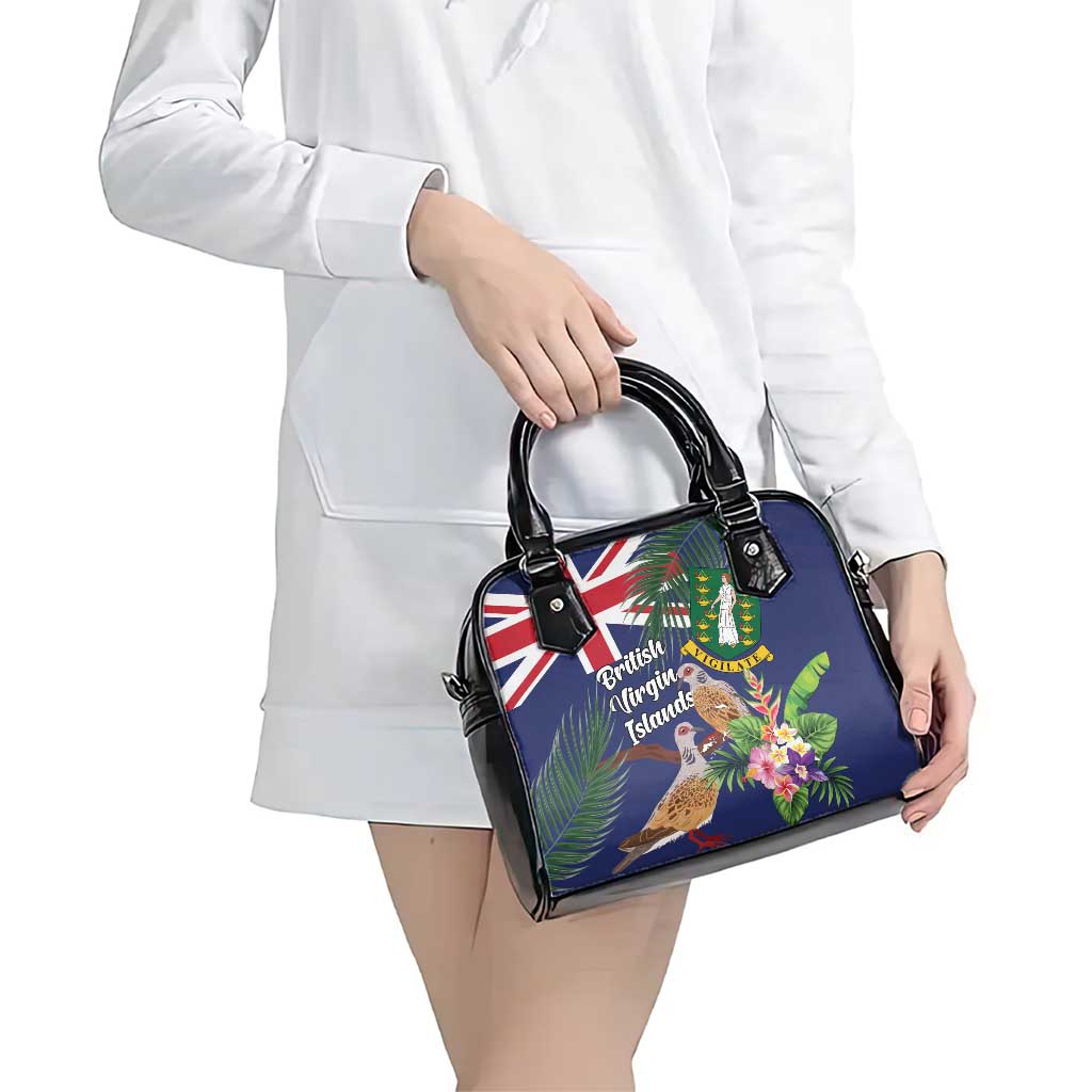 British Virgin Islands Shoulder Handbag Two Turtle Doves Tropical Flowers