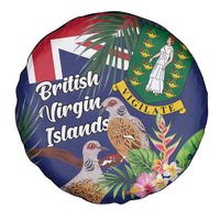 British Virgin Islands Spare Tire Cover Two Turtle Doves Tropical Flowers