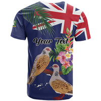 Personalised British Virgin Islands T Shirt Two Turtle Doves Tropical Flowers