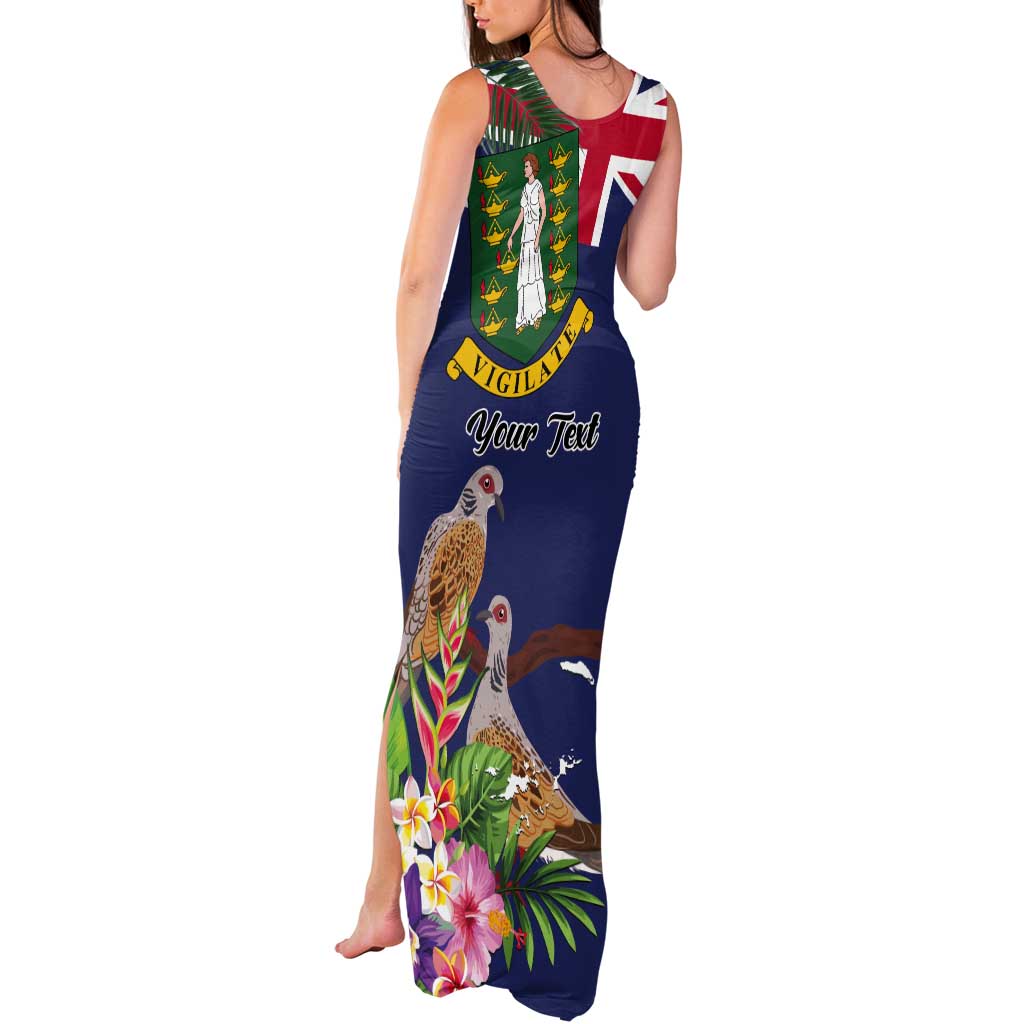 Personalised British Virgin Islands Tank Maxi Dress Two Turtle Doves Tropical Flowers