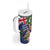 Personalised British Virgin Islands Tumbler With Handle Two Turtle Doves Tropical Flowers