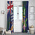 British Virgin Islands Window Curtain Two Turtle Doves Tropical Flowers