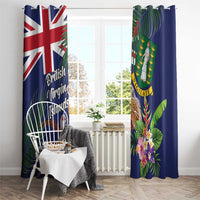 British Virgin Islands Window Curtain Two Turtle Doves Tropical Flowers